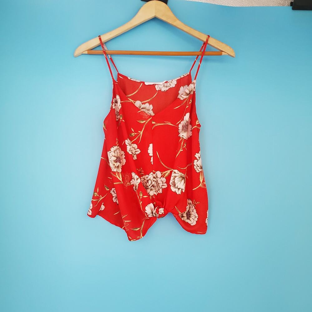 LUSH Blouse Size Medium Floral V-Neck Spaghetti Strap